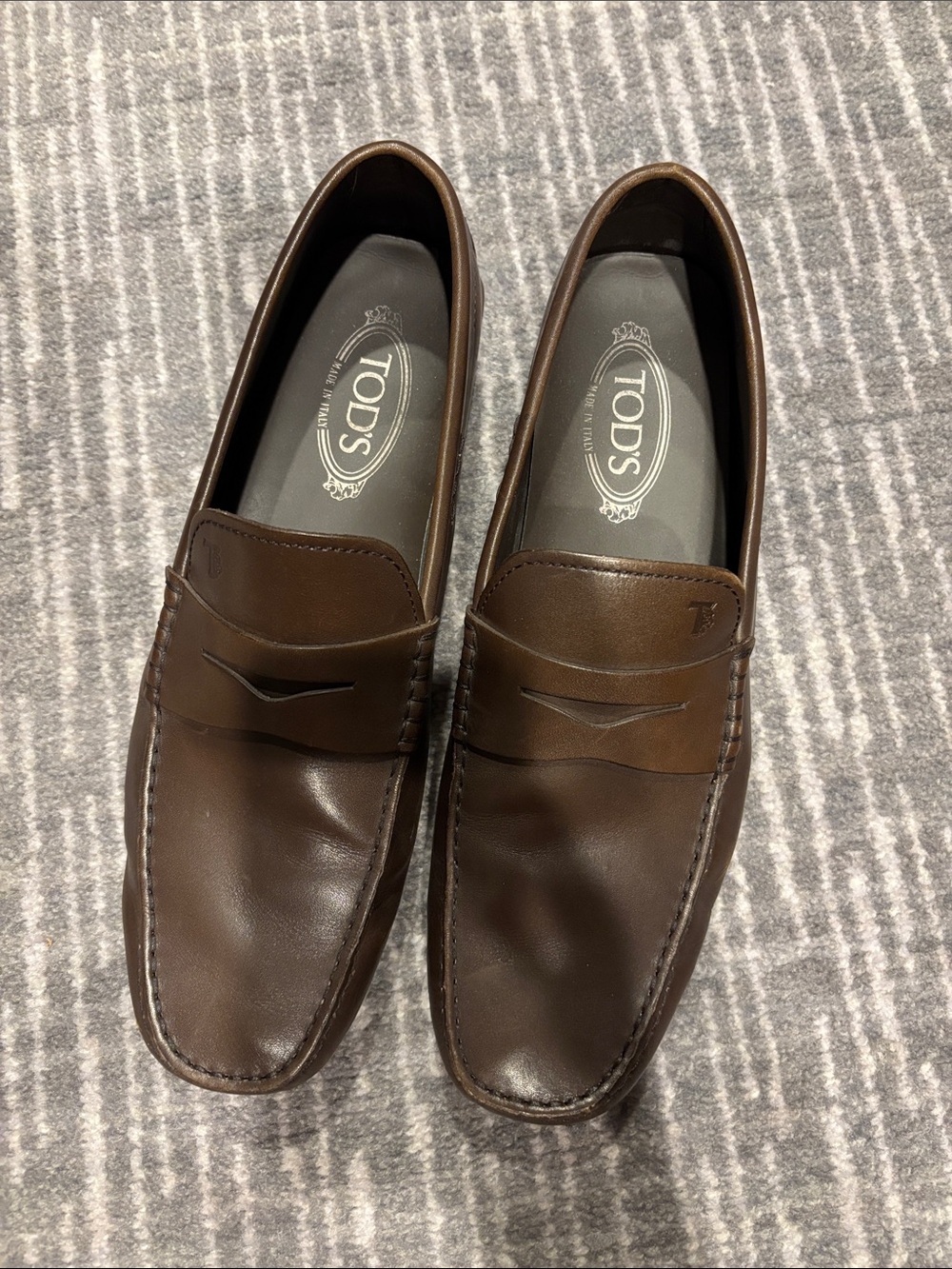 Tod's Dark Brown Leather Penny Loafers
